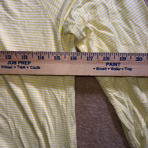 Ann Taylor Loft Women Small Yellow Stripe Scoop Neck 3/4‎ Sleeve Blouse Top (T) - Picture 5 of 6